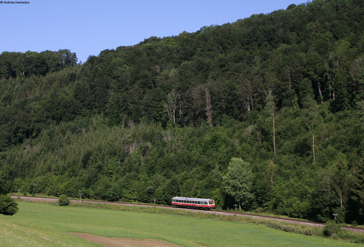 VT 411 der SAB als SAB22182 (Engstingen-Schelklingen) bei Sondernach 1.8.19