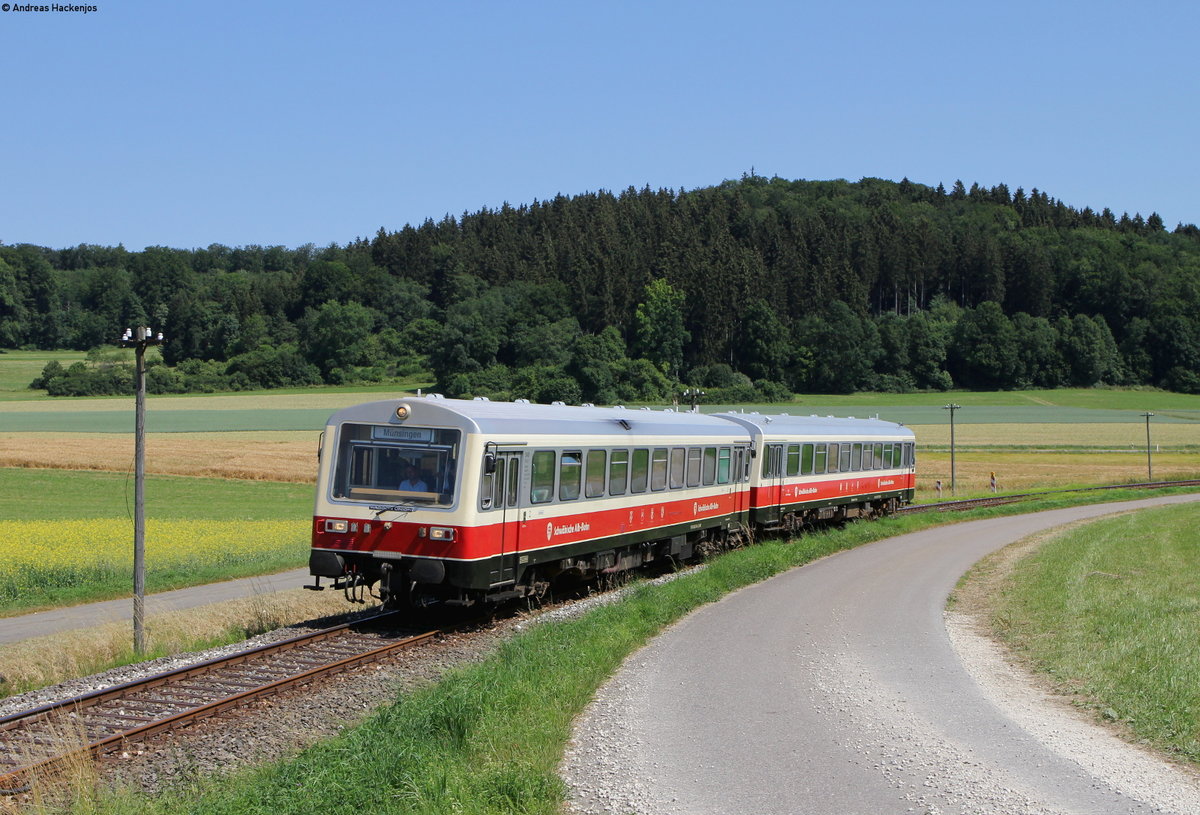 VT 411 und VS 250 als RB 22271 (Ulm Hbf-Engstingen) bei Kleinengstingen 1.7.18