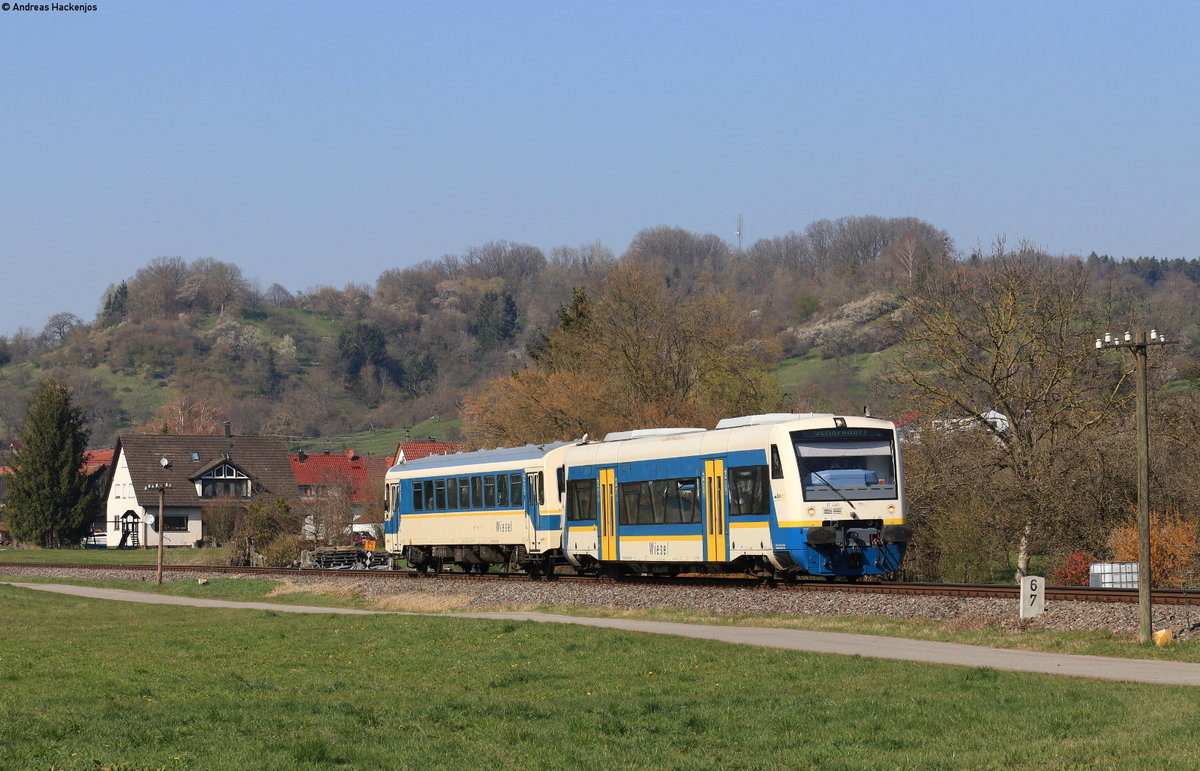 VT 441 und VS 426 als WEG 3147 (Rudersberg-Oberndorf-Schorndorf) bei Michelau 2.4.20