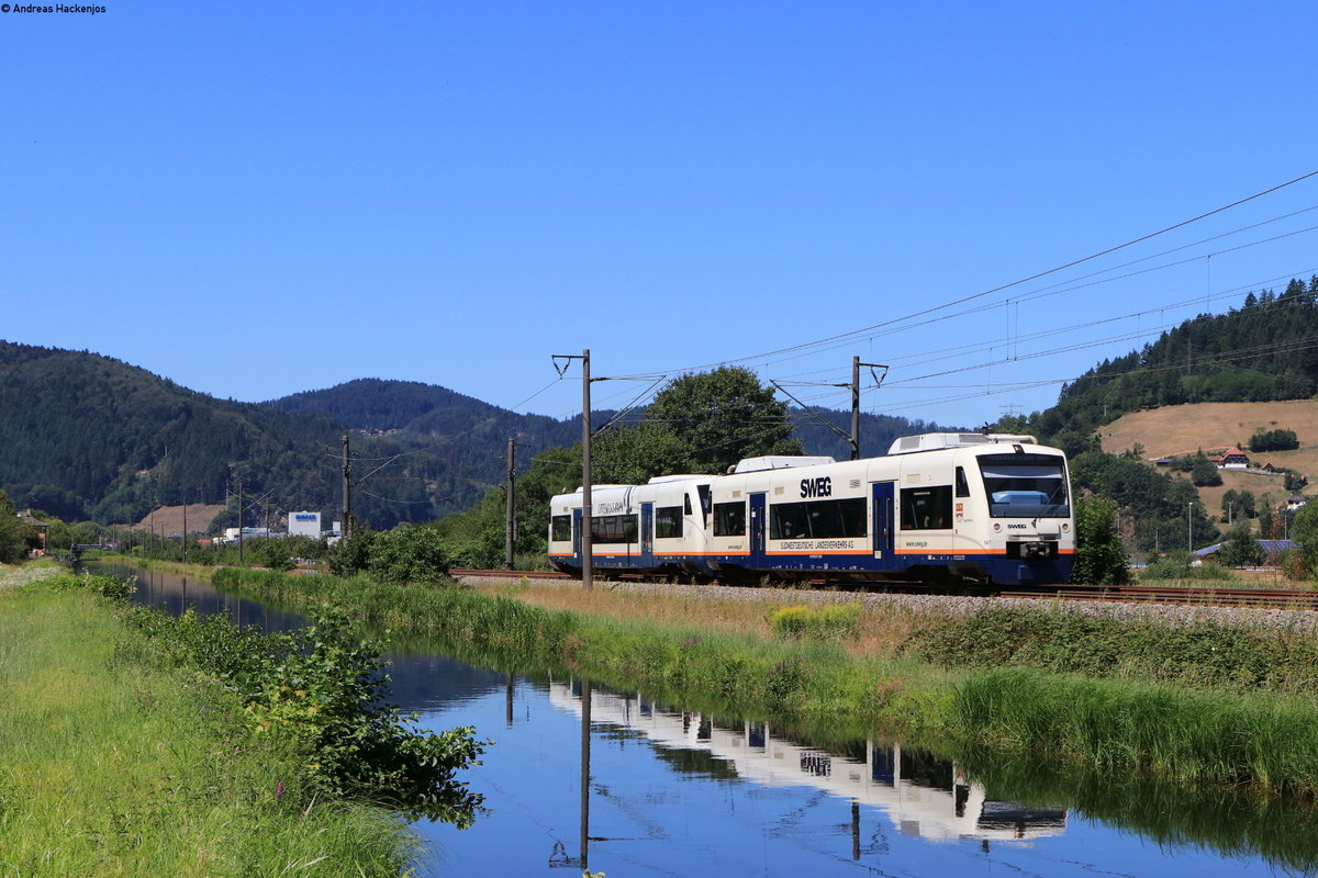 VT 507 und VT 531 als SWE87371 (Bad Griesbach(Schwarzw)-Freudenstadt Hbf) bei Haslach 30.7.20