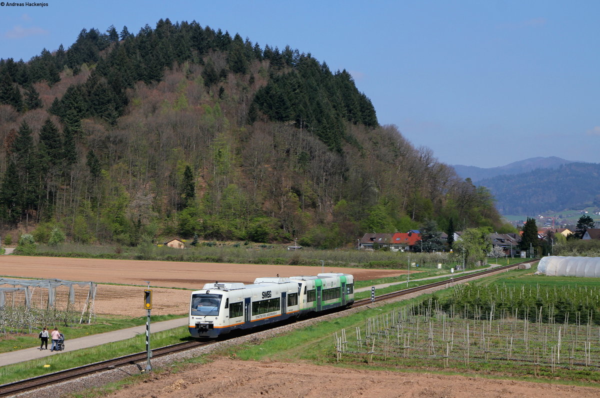 VT 508 und VT 014 als SWE88467 (Waldkirch-Freiburg(Brsg)Hbf) bei Buchholz 15.4.19