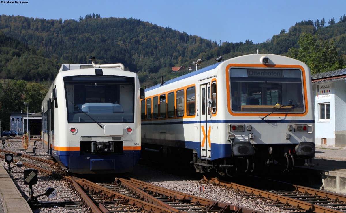 VT 518 und VT 125 in Ottenhöfen 26.9.14