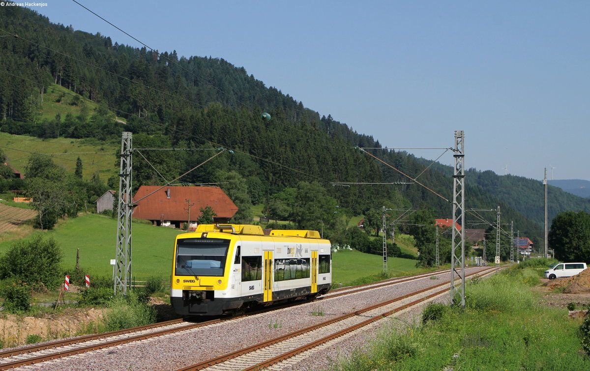 VT 523 als SWE87371 (Hausach-Hornberg) bei Gutach 26.6.19
