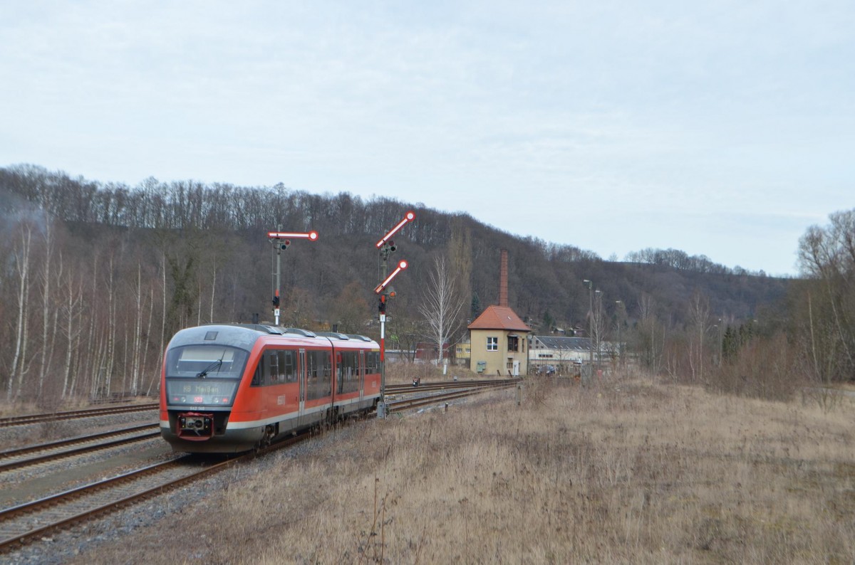 VT 642 140 als RB Leipzig - Meißen in Roßwein 08.03.2015