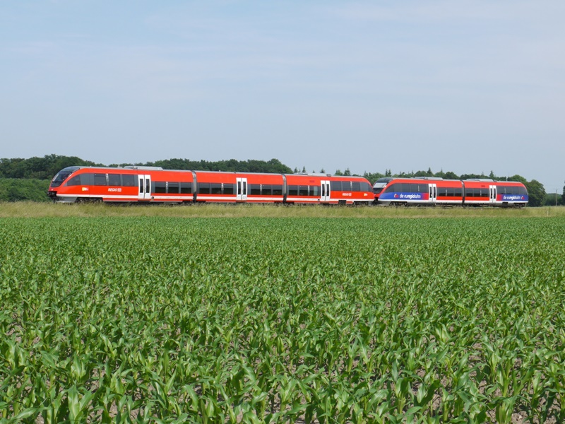 Vt 643 035 + VT 643 219 als RB 14686 auf den Weg von Münster nach Gronau. 08.06.2016