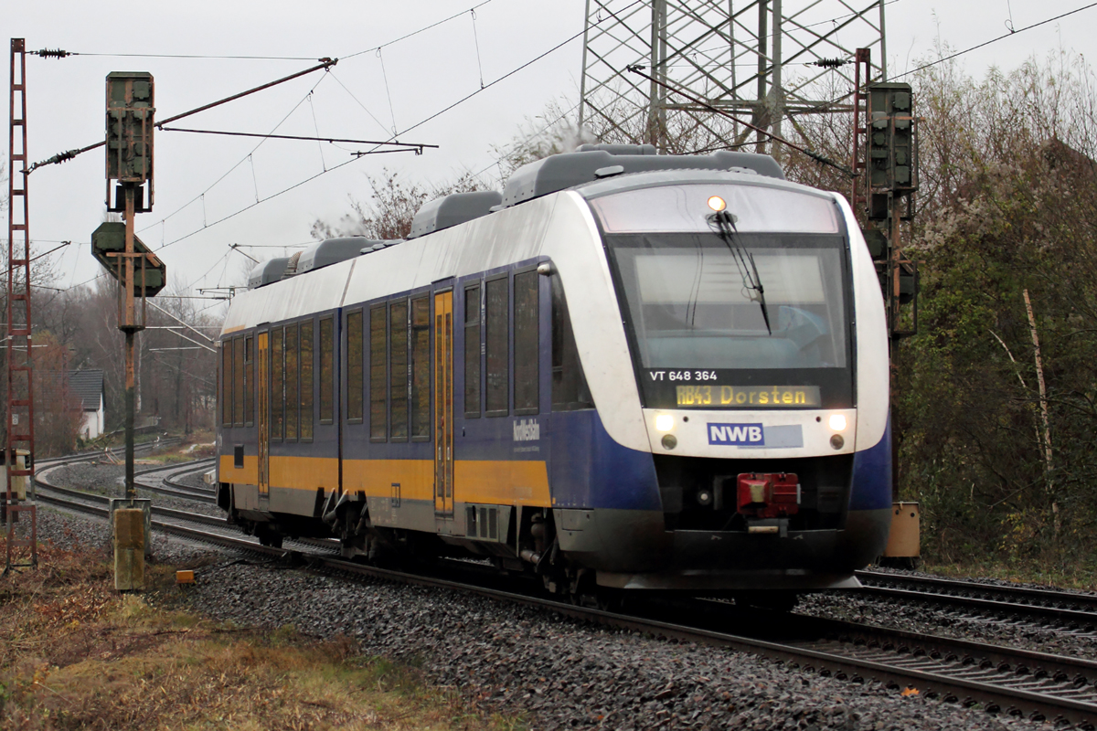 VT 648 364 als RB 43 nach Dorsten in Gelsenkirchen-Bismarck 7.12.2014