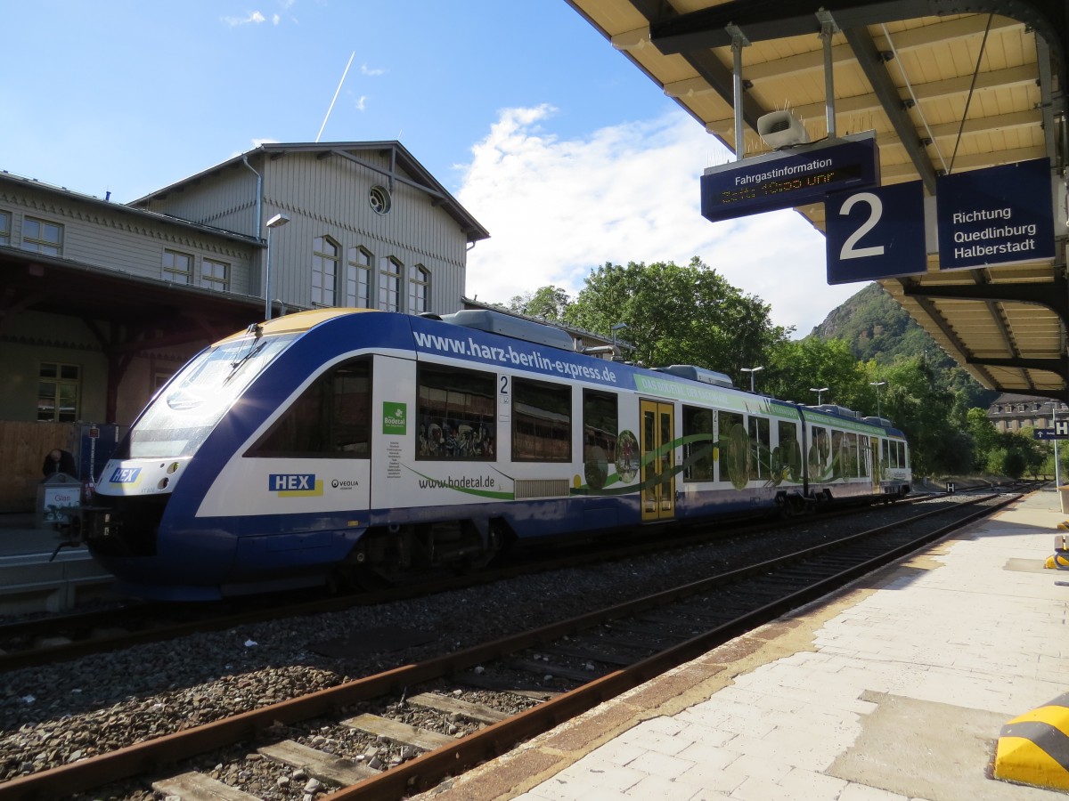 VT 648 Hex Lint im Bahnhof von Tahle HBF nach Vienenburg am 14.09.2013