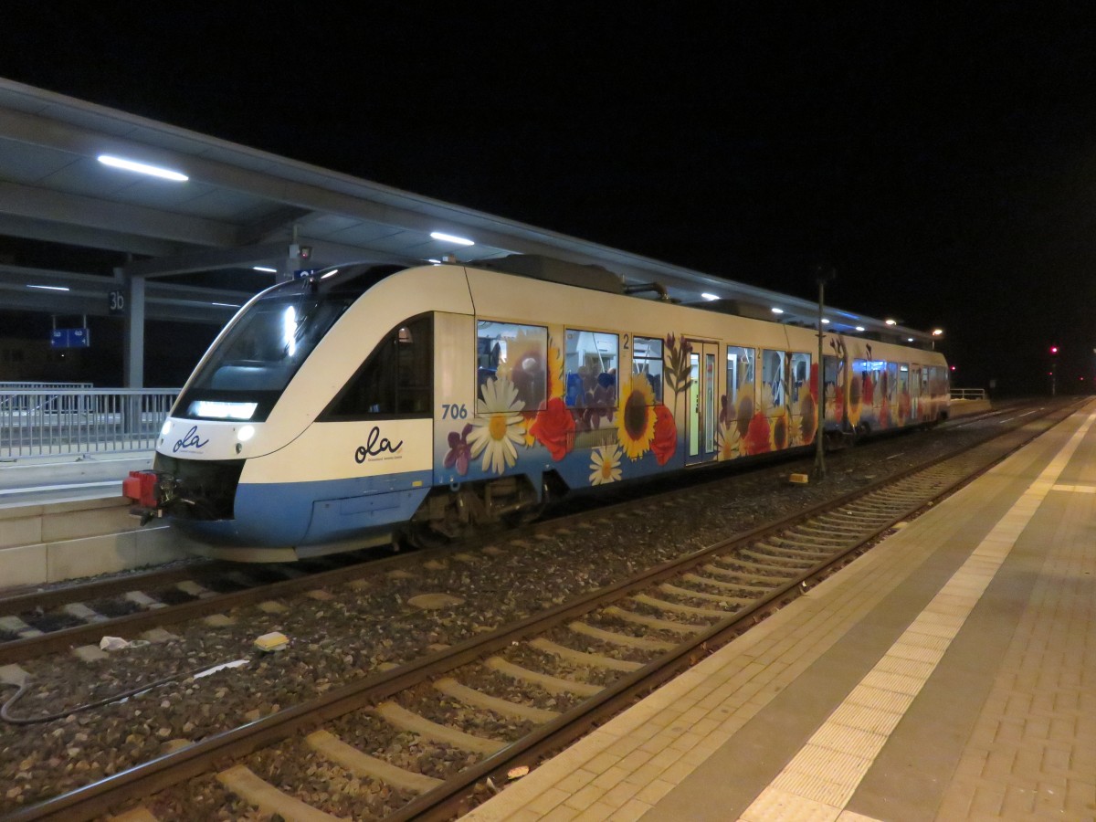 VT 706 (OLA) im Dienst beim HEX am 21.01.2015 in Halberstadt nach Magdeburg HBF