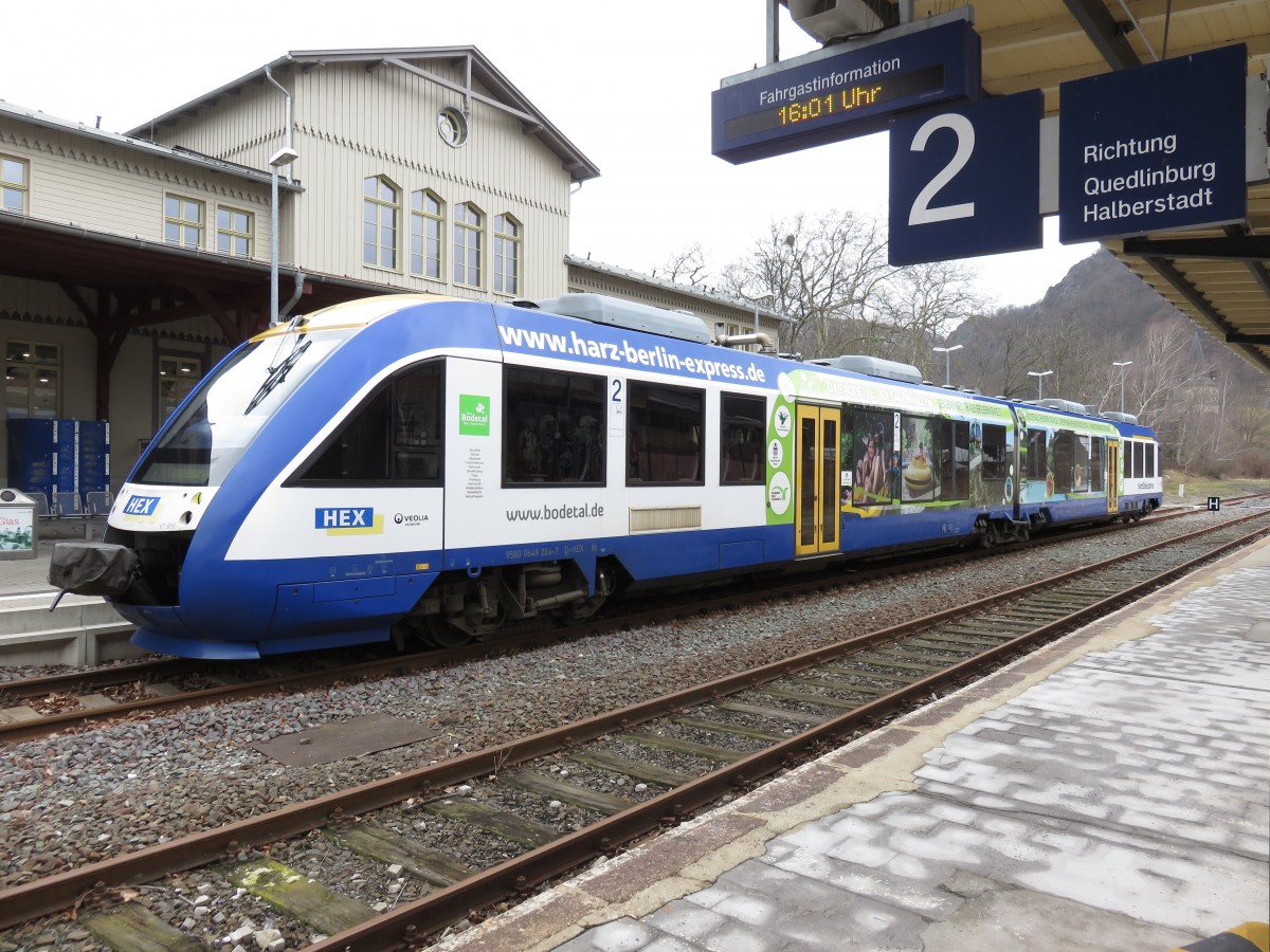 VT 806 HEX im Bahnhof von Thale HBF nach Magdeburg HBF am 24.02.2015