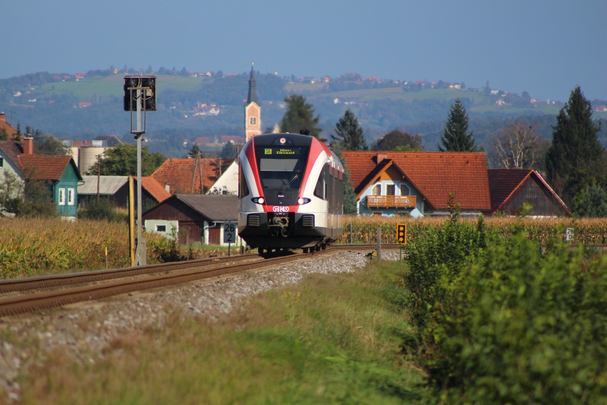 VT63.03 kurz vor Frauental Bad Gams am sonnigen Nachmittag des 25.September 2014