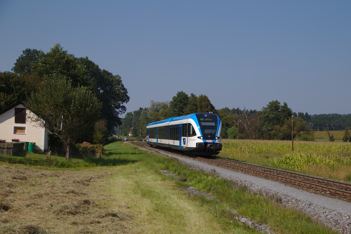 VT63.08 kurz vor Preding-Wieselsdorf. (27.08.2016)