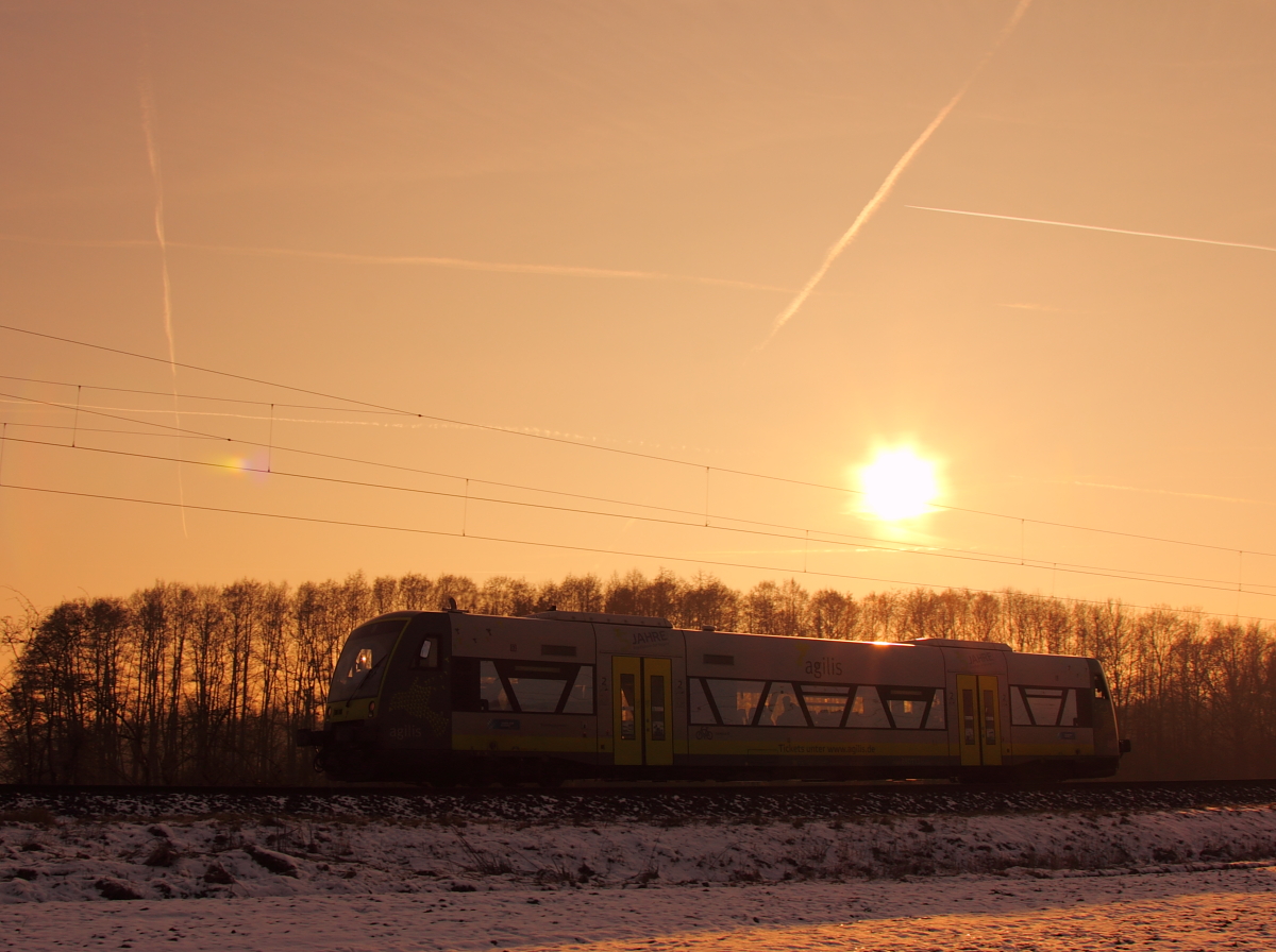 VT650.713 Agilis bei Hochstadt/ Marktzeuln am 28.01.2017.