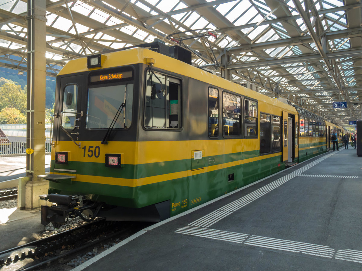 WAB Pano Bhe 4/8 150 nach Kleine Scheidegg in Lauterbrunnen, 14.09.2020.