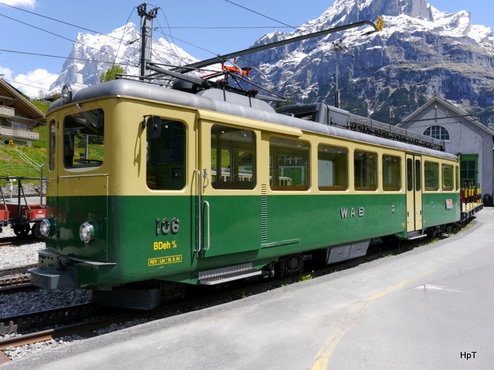 WAB - Triebwagen BDeh 4/4  106 in Grindelwald Grund am 18.05.2014