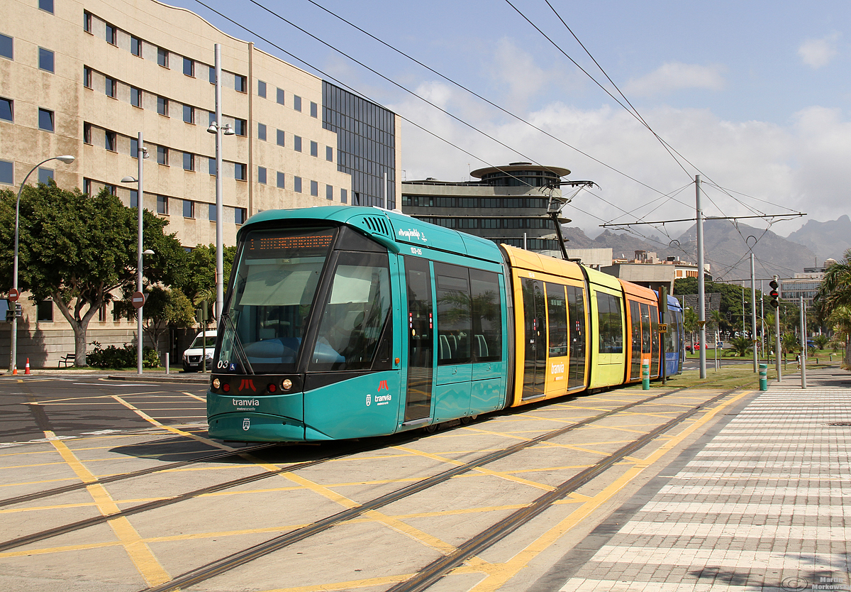 Wagen 3 der Stadtbahn in Santa Cruz de Tenerife am 30.08.2018