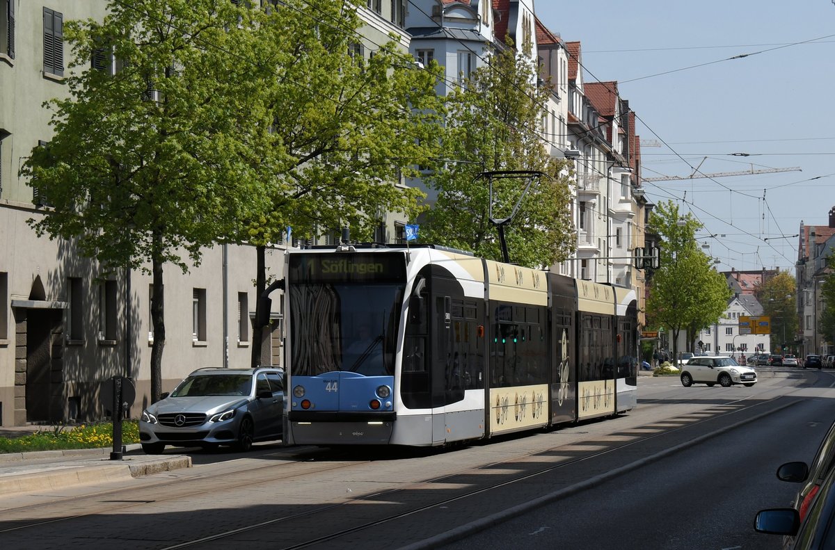Wagen 44 am 21.04.18 in der Wagnerstraße in Ulm