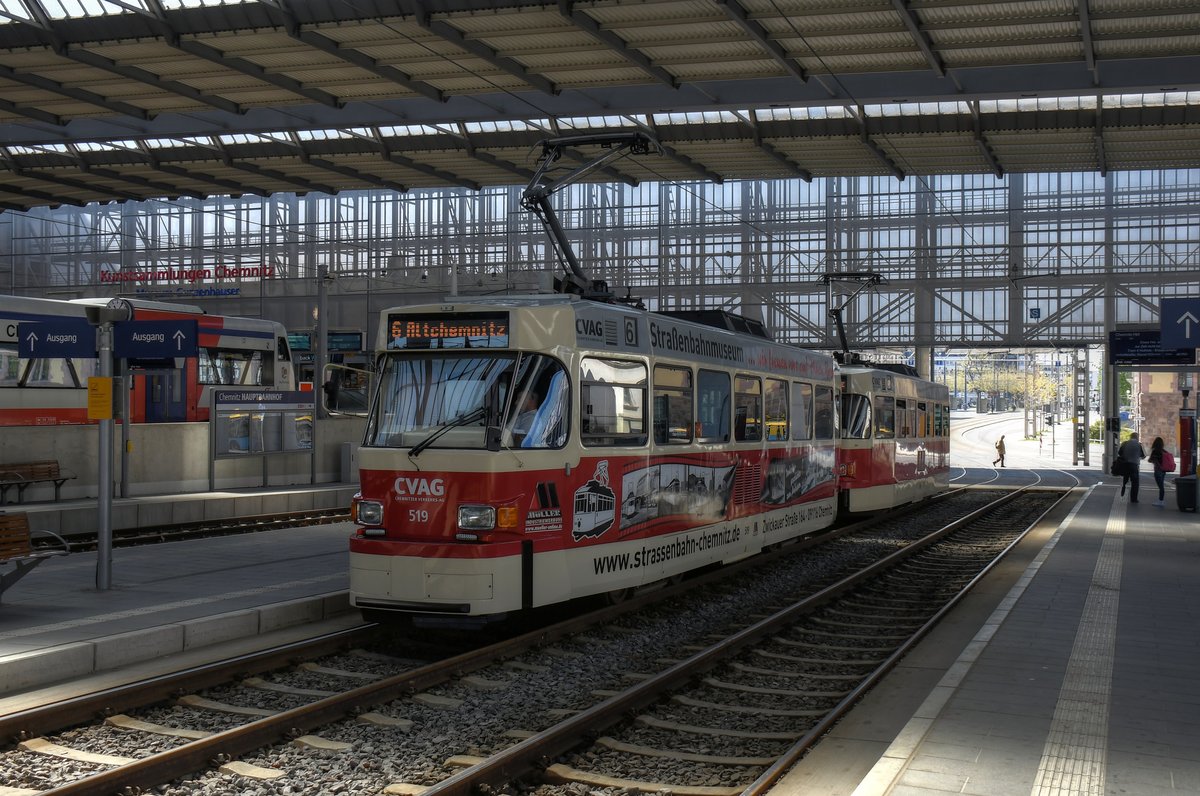 Wagen 519 am 06.05.16 im Chemnitzer Hbf