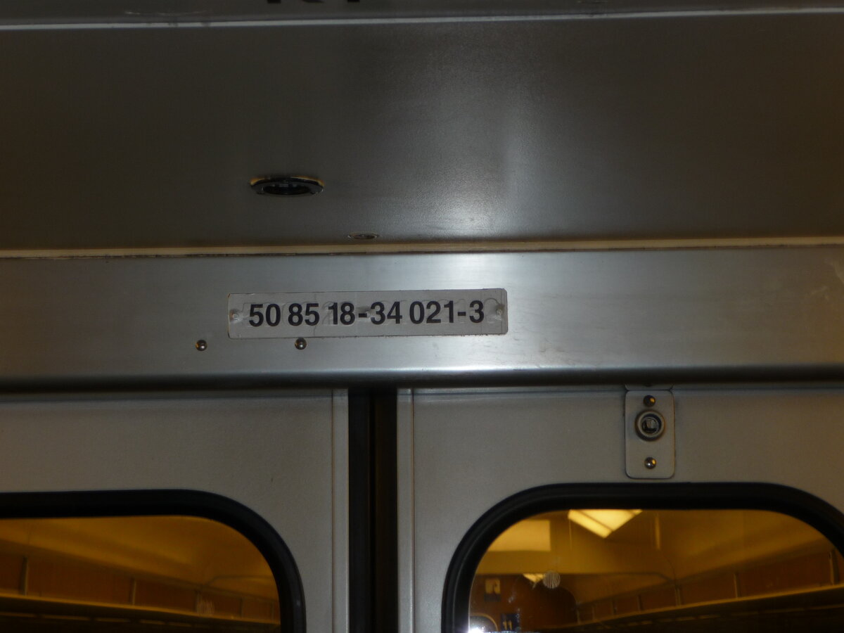 Wagenanschrift eines EW III Wagens.
Dieses Foto wurde am 11.12.21 geschossen.