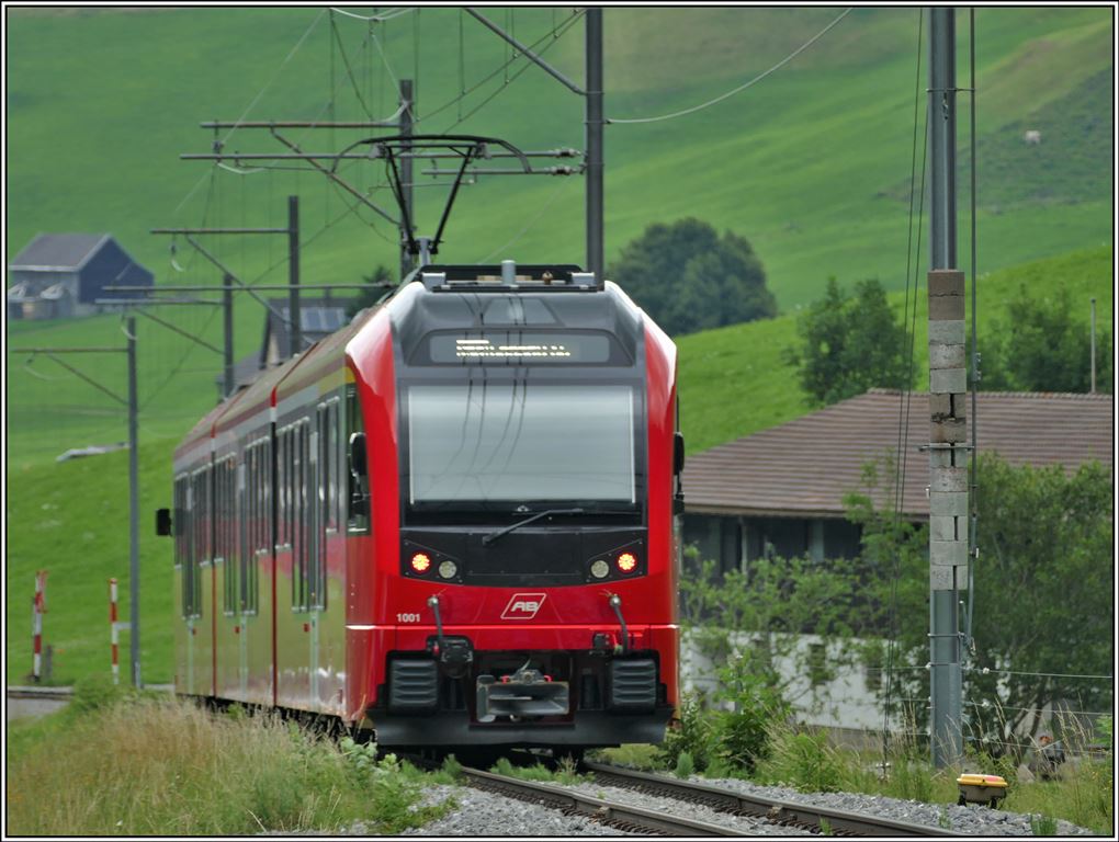 Walzer ABe 4/12 1001 in Wasserauen. (13.07.2019)