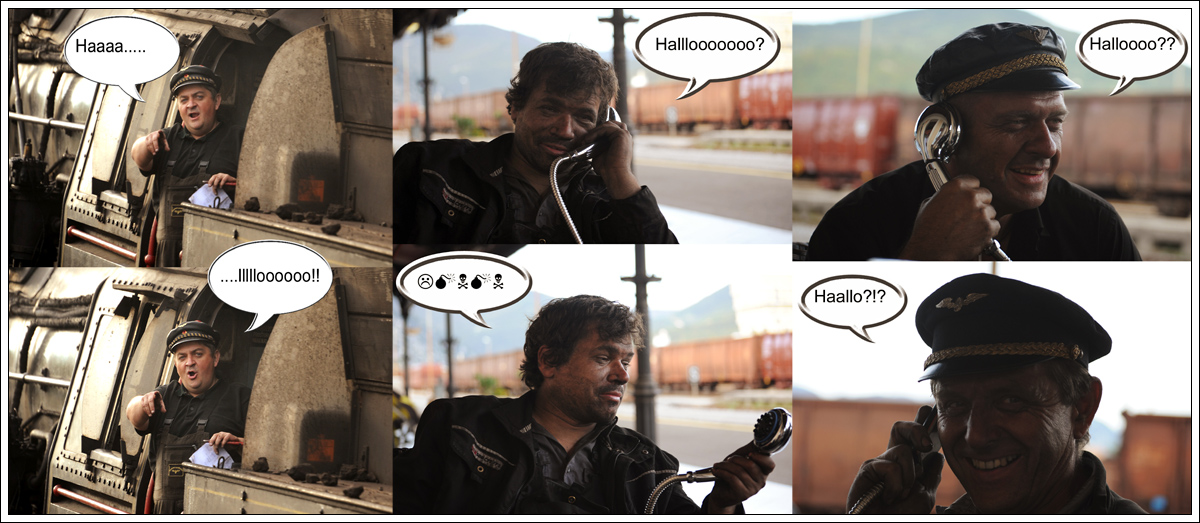 Was wären all die Fahrten, ohne dem Personal im Hintergrund. Das es oft sehr sehr lustig zu geht, soll dieses Bild beweisen. In den Hauptrollen: Anton Galun, Aljosa Pirjevec, Boštjan Metličar und Rudi Ljubej. Nova Gorica am 9.10.2015.