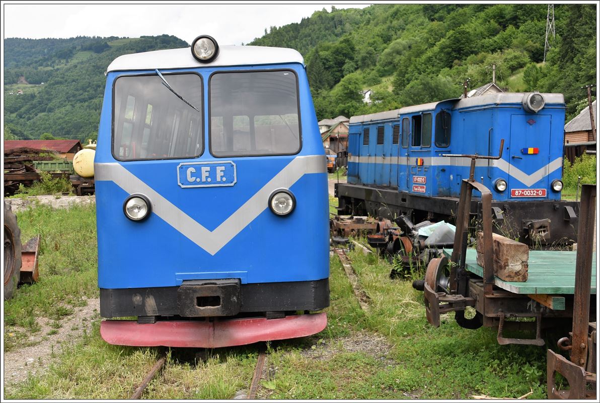 Wassertalbahn Viseu de Sus. 87-0032-0 und CFF Motordraisine. (11.06.2017)