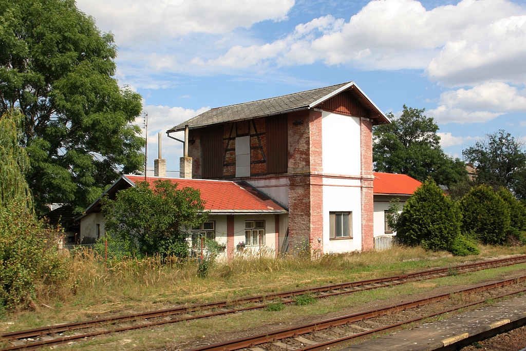 Wasserturm im Bahnhof Jaromerice nad Rockytnou am 09.August 2019.