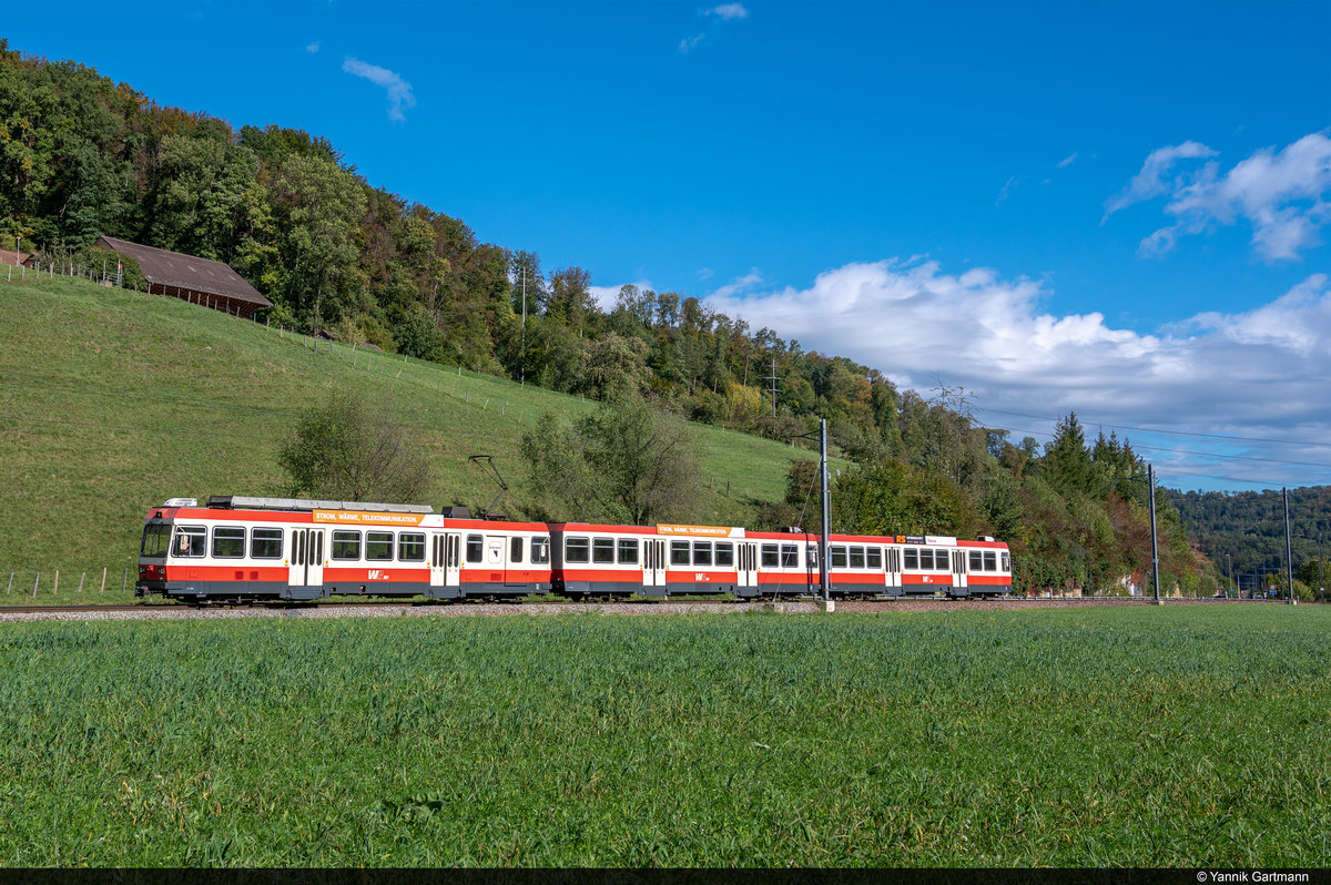 WB BDe 4/4 15  Bubendorf  ist auf dem noch 750mm-Gleis bei Hölstein am 04.10.2020 aufgenommen worden.