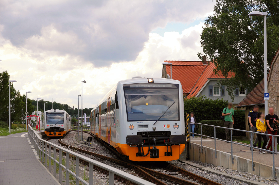 WEG (Schönbuchbahn) VT 416 + 415 // Bahnhof Dettenhausen // 14. Juli 2017