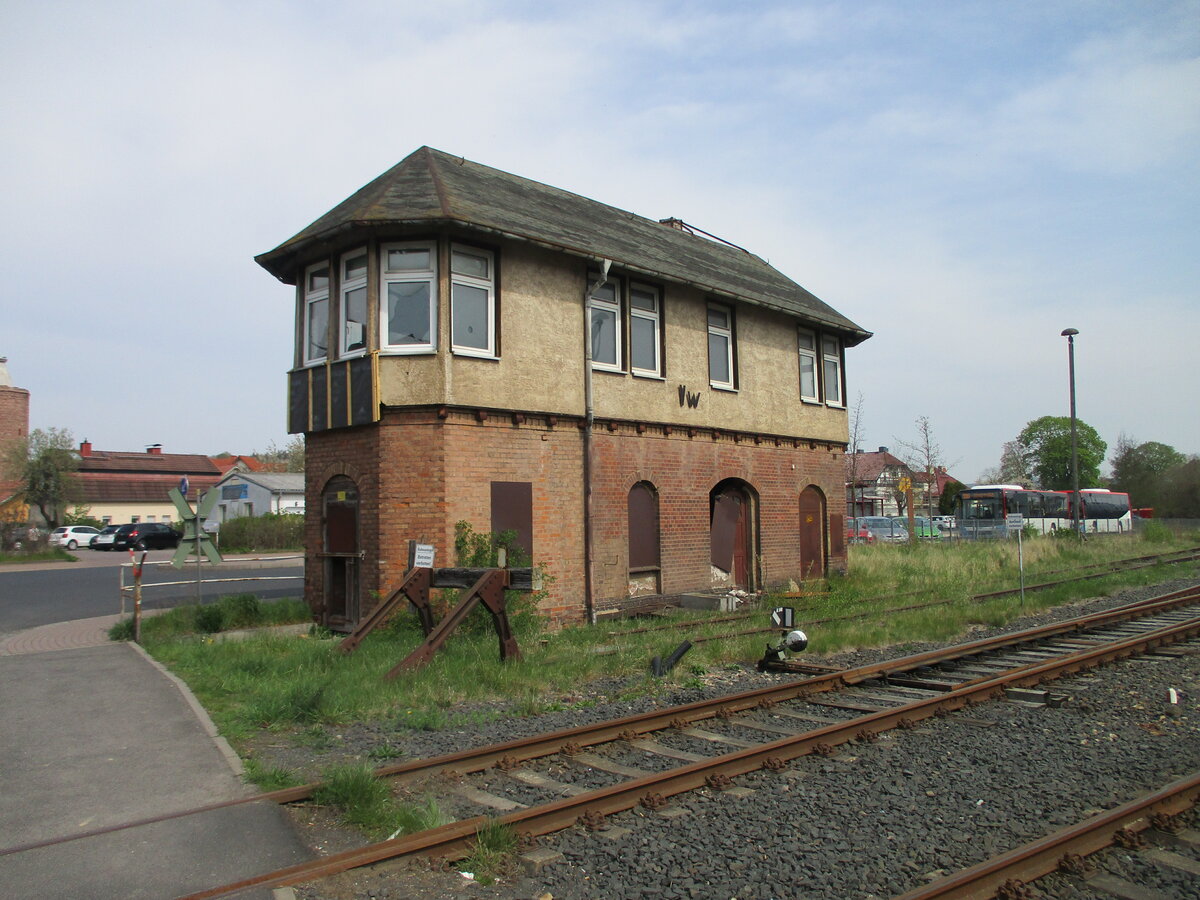 Weichenwärterstellwerk Vw,am 29.April 2022,im Bahnhof Vacha.