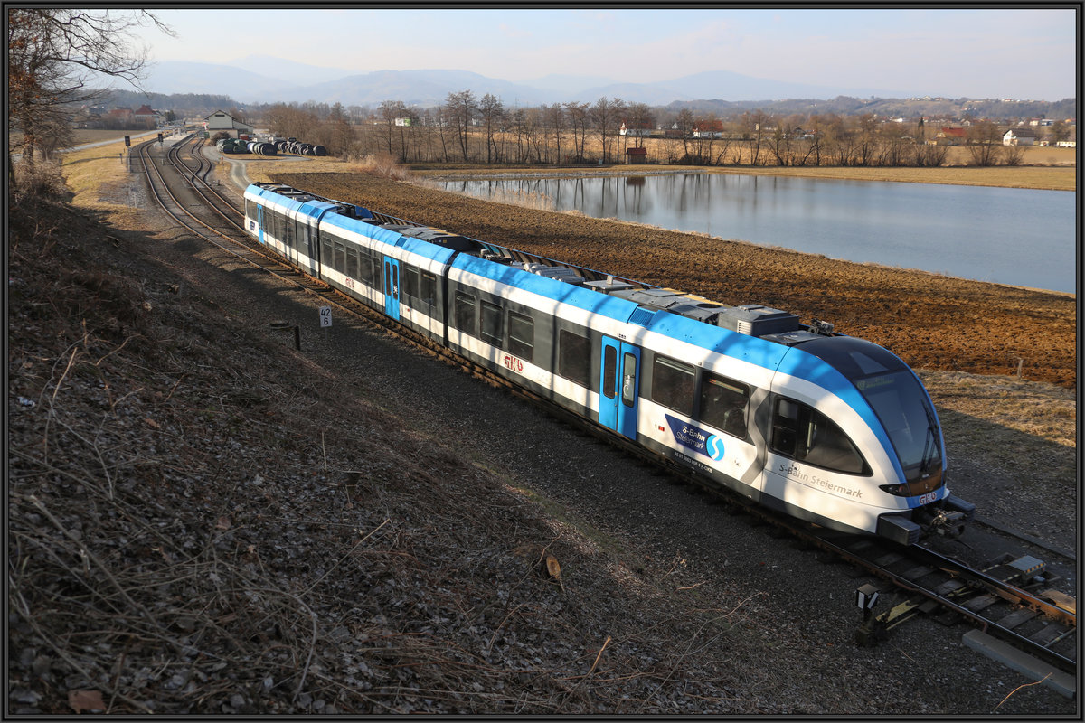 Wenns grün wird machts heuer sicher Spaß. 
GTW 08 in Bergla am 21.02.2019