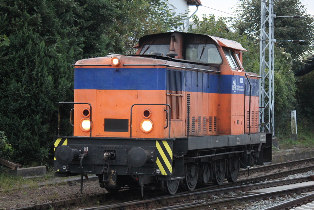 Werklok 1 vom Rostocker Fracht und Fischereihafen stand im Bahnhof Rostock-Bramow erstmal rum.24.08.2014 