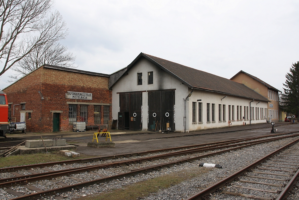 Werkstätte der ehemaligen ÖBB Zugförderungsstelle Mistelbach am 31.März 2018.