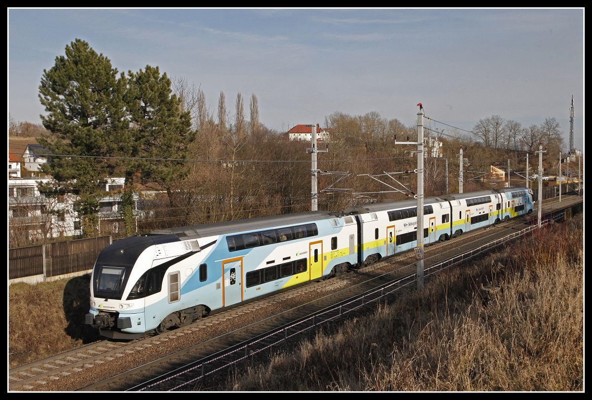 Westbahn-4010 bei Leonding am 30.01.2019.