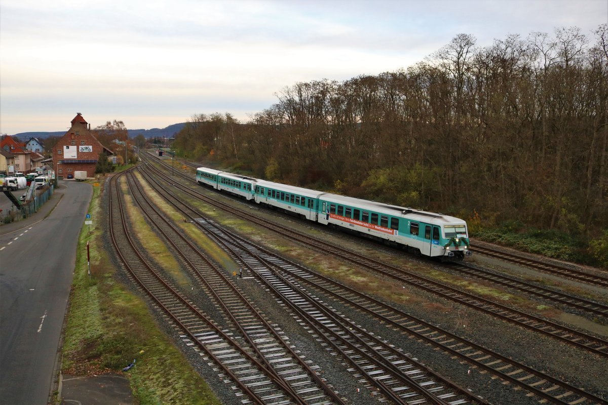 Westfrankenbahn 628 436 Anna und 628 673 Maria auf Abschiedsfahrt am 01.12.19 in Obernburg am Main