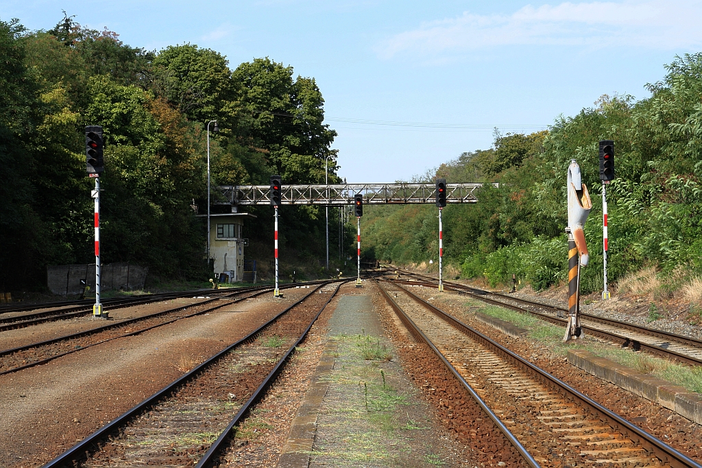 Westliche Ausfahrbereich des Bahnhof Strelice am 18.August 2018.