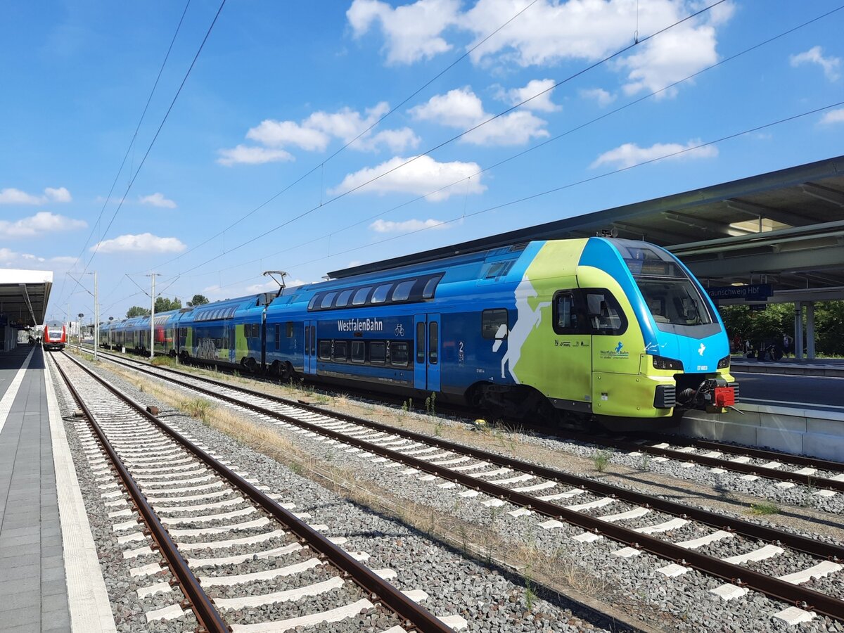 WFB ET 603 (94 80 0445 003-7 D-WFB) als WFB 95832 nach Bielefeld Hbf, am 14.08.2021 in Braunschweig Hbf.