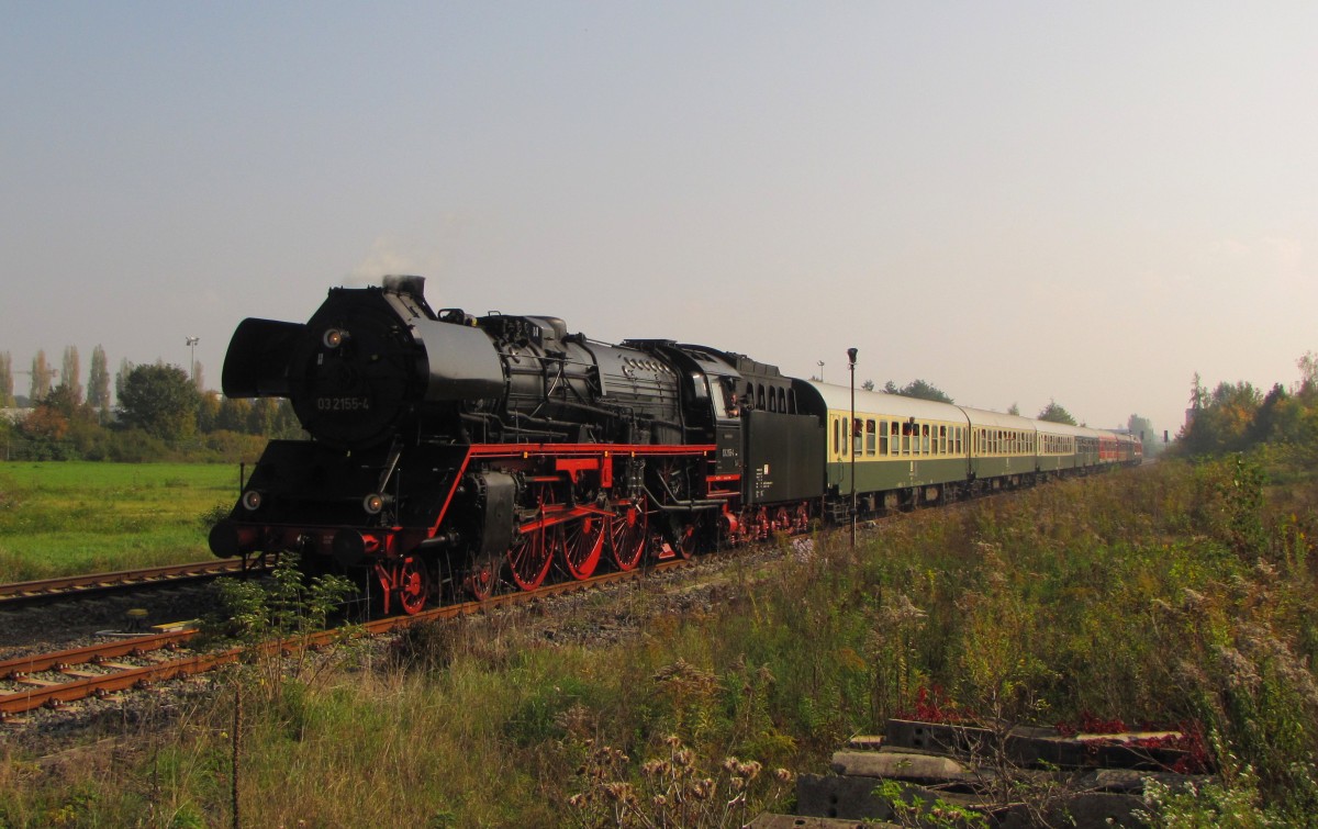 WFL 03 2155-4 auf  Thüringen Rundfahrt  mit dem DPE 80682 von Oberhof nach Sömmerda unt. Bf, am 03.10.2014 in Gispersleben.