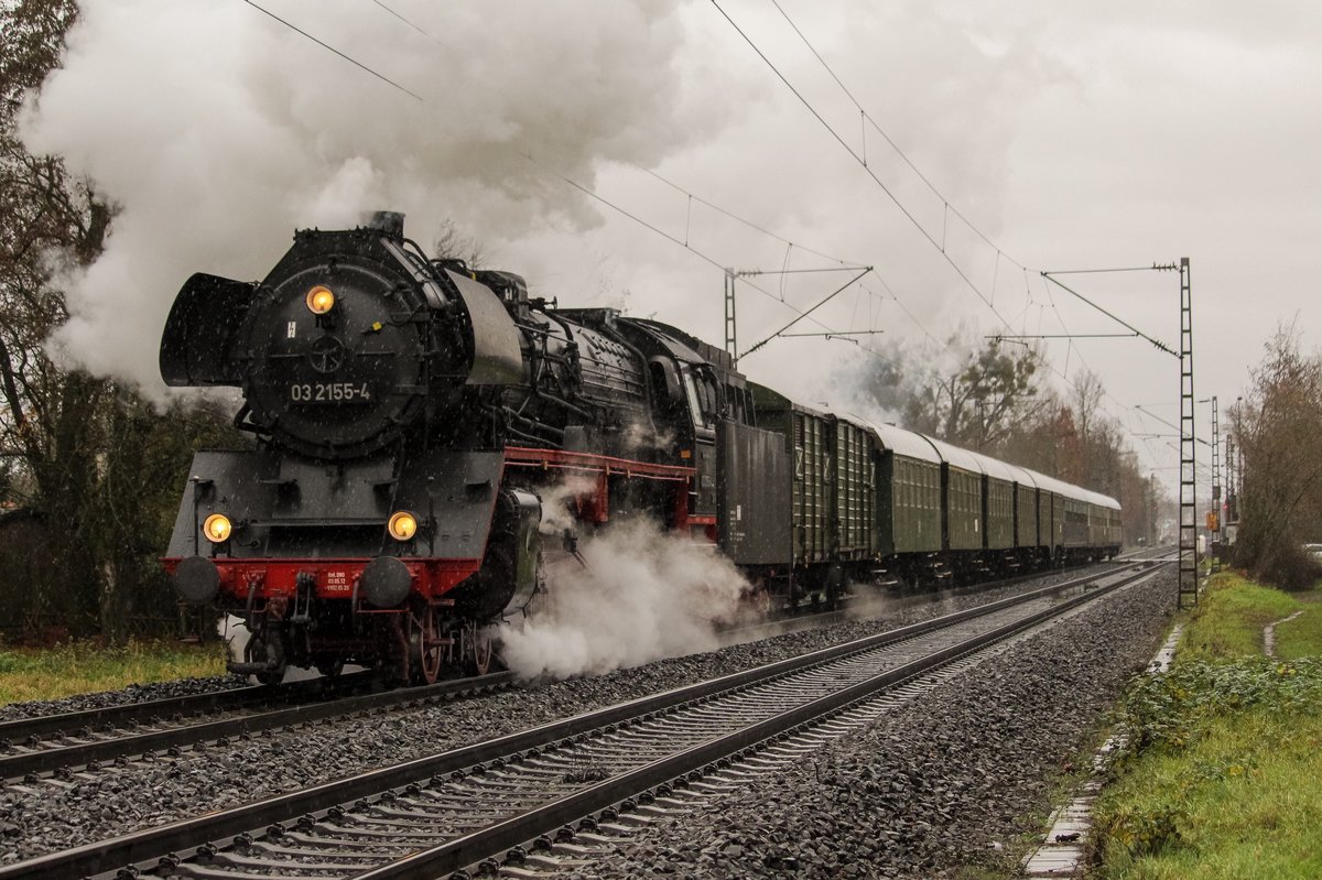 WFL Wedler Franz Logistik 03 2155-4 Schnellzugdampflok in Hanau West (Bahnstrecke Frankfurt-Hanau)