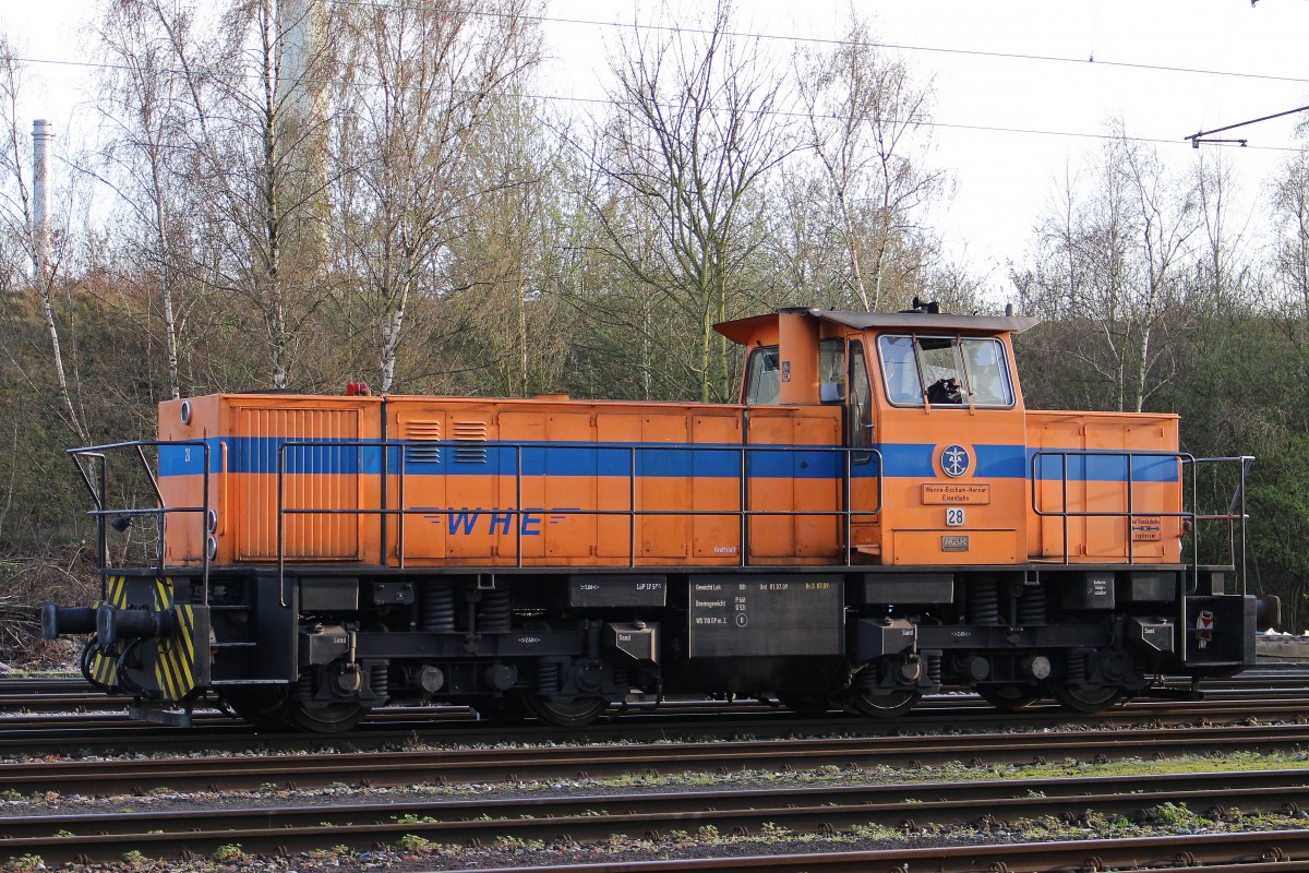WHE Lok 28 am 19.3.14 am Üwf in Wanne-Eickel.