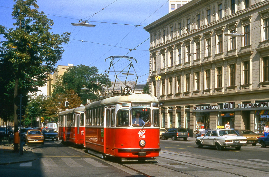 Wien 538 + 1231, Wiedner Hauptstraße, 14.09.1987.