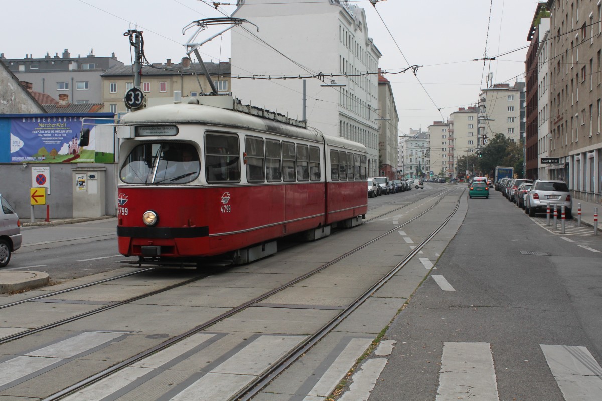 Wien Wiener Linien: E1 4799 (SGP 1973) Jägerstraße am 13. Oktober 2015.