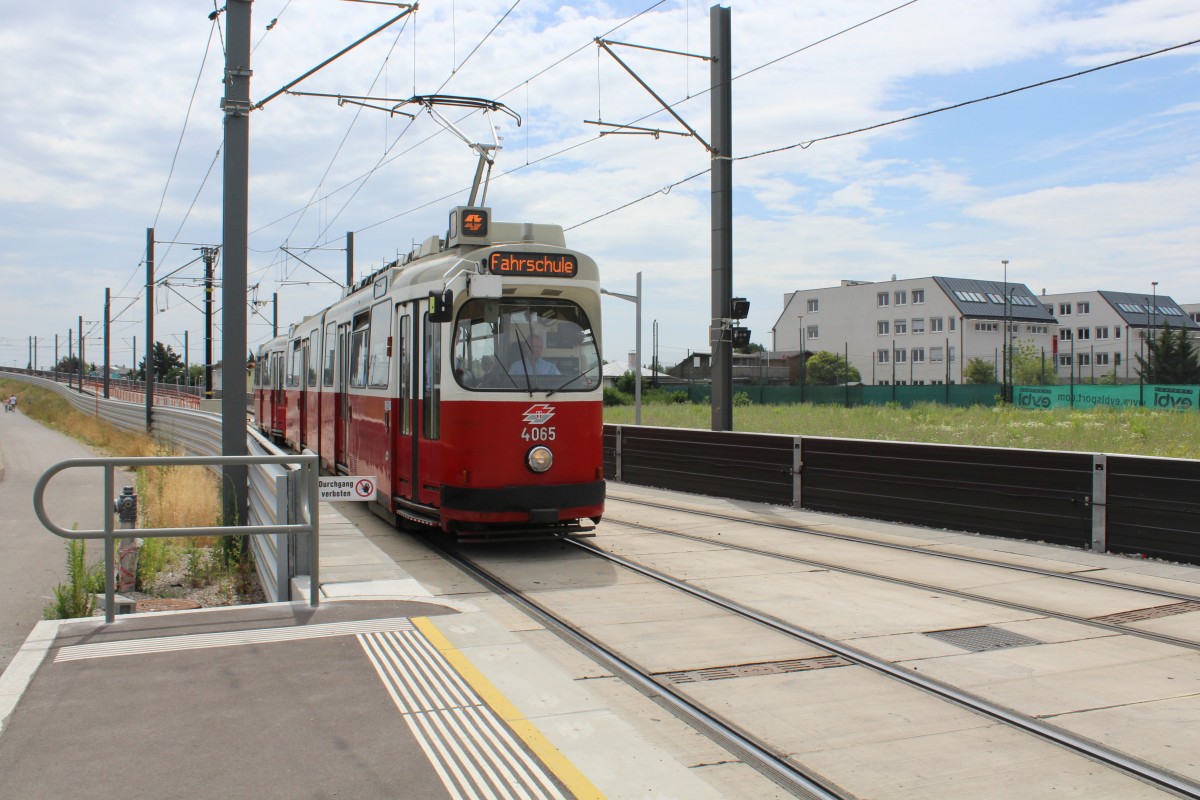 Wien Wiener Linien E2 4065 als Sonderzug (Fahrschule) Forstnergasse am 8. Juli 2014.