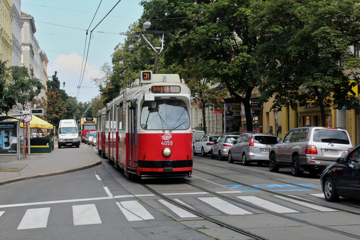 Wien Wiener Linien SL 31 (E2 4059) XX, Brigittenau, Klosterneuburger Straße / Gerhardusgasse am 25. Juli 2016.