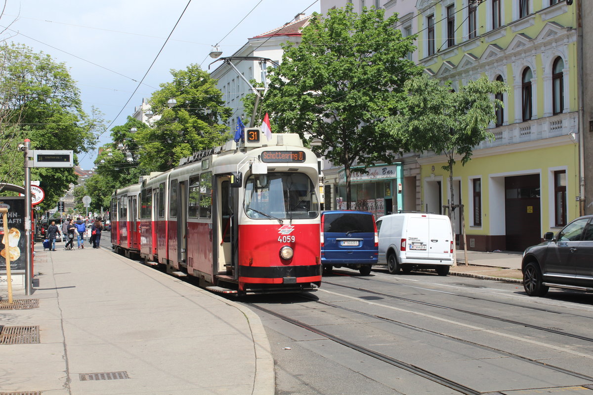 Wien Wiener Linien SL 31 (E2 4059 + c5 14xx) XX, Brigittenau, Klosterneuburger Straße / Wallensteinstraße am 13. Mai 2017.