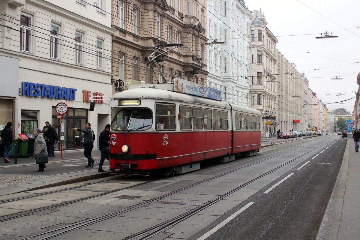 Wien Wiener Linien SL 33 (E1 4794) IX, Alsergrund, Spitalgasse / Alser Straße (Hst. Lange Gasse) am 17. Oktober 2016.
