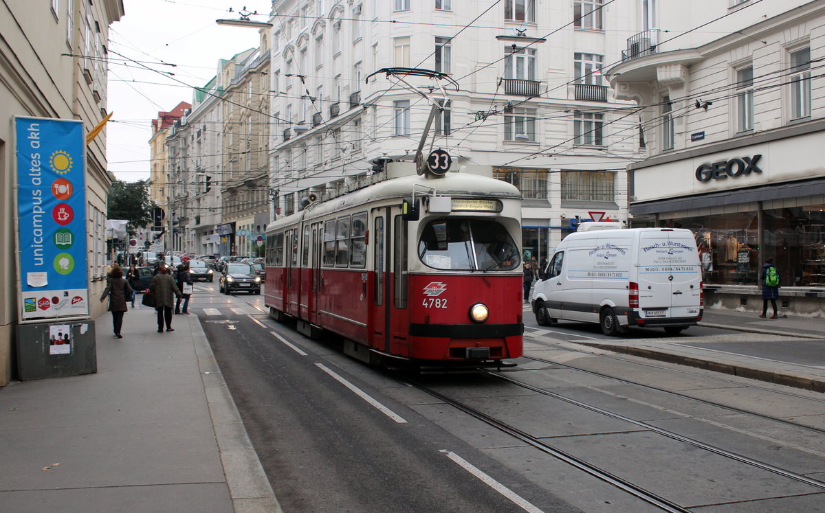 Wien Wiener Linien SL 33 (E1 4782) IX, Alsergrund, Spitalgasse / Alser Straße am 17. Oktober 2016.