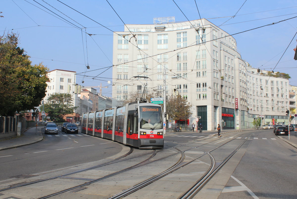 Wien Wiener Linien SL 38 (B1 778) XIX, Döbling, Oberdöbling, Döblinger Hauptstraße / Billrothstraße am 20. Oktober 2018.