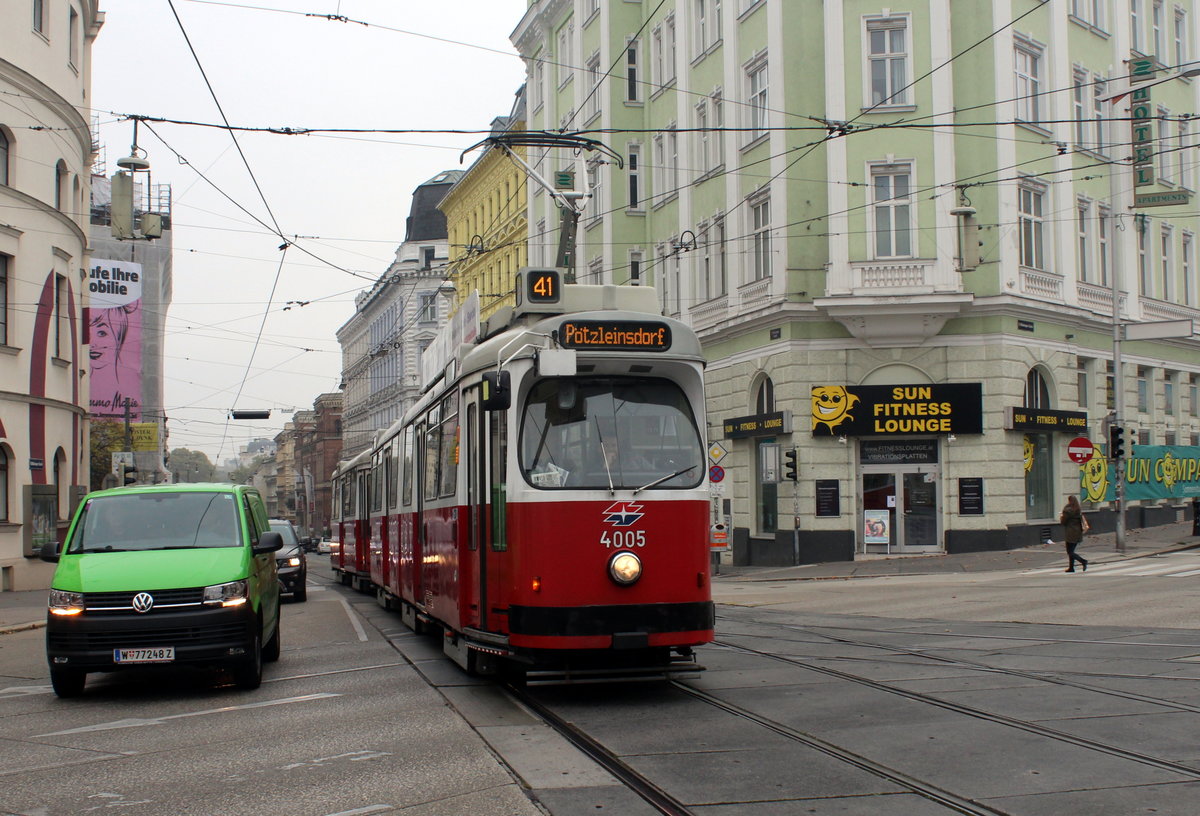 Wien Wiener Linien SL 41 (E2 4005) IX, Alsergrund, Währinger Straße / Währinger Gürtel am 20. Oktober 2017.