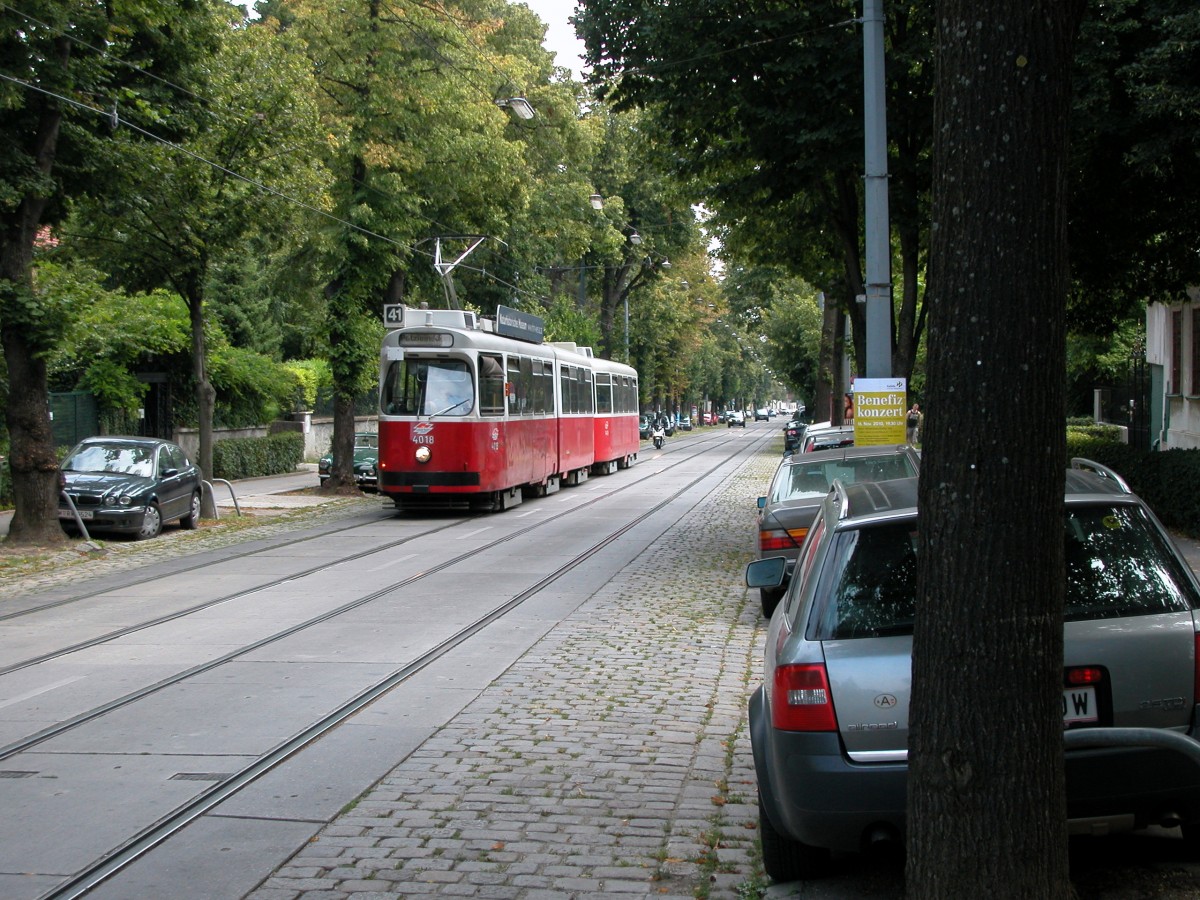 Wien Wiener Linien SL 41 (E2 4018) Pötzleinsdorfer Strasse am 5. August 2010.