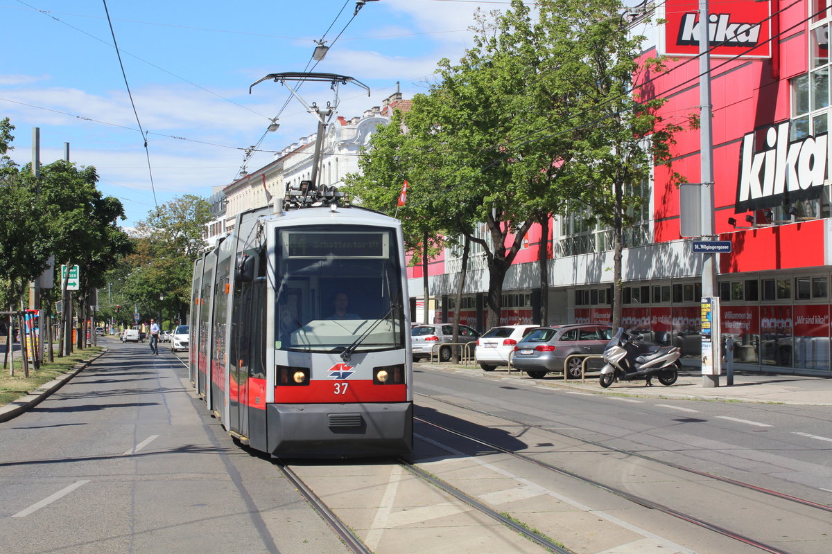 Wien Wiener Linien SL 44 (A 37) XVI, Ottakring, Sandleitengasse / Wögingergasse am 1. Juli 2017.